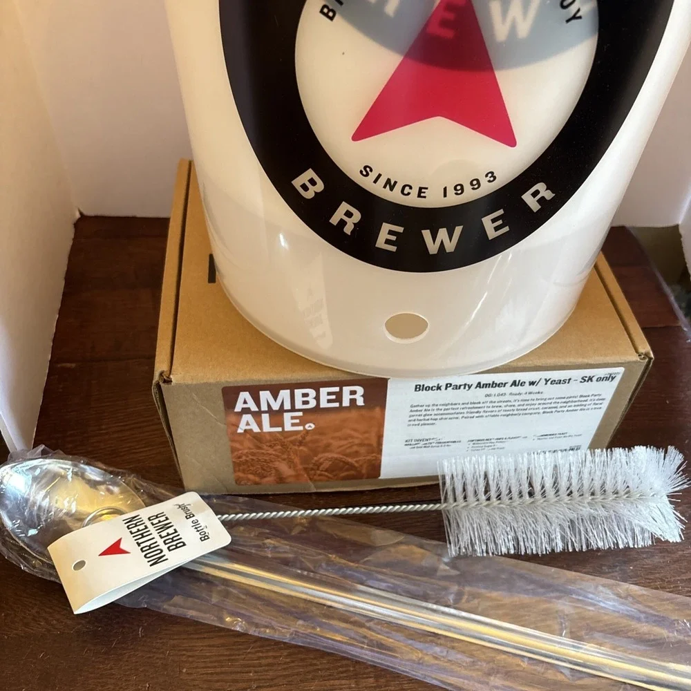 Northern Brewer Starter Kit Amber Ale Block Party Ready In Four Weeks- See Photo